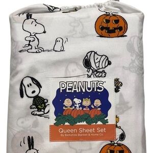 Peanuts Snoopy Halloween Queen Size Sheet Set Woodstock ghosts pumpkins New